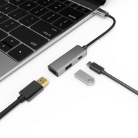 Hub USB 3.0 de Diseño Ultra Delgado de Fábrica, 3 Puertos, Tipo C, 3 en 1, PD3.0, Estación de Acoplamiento HDTV, 1 Pieza, Muestra Gratis Disponible