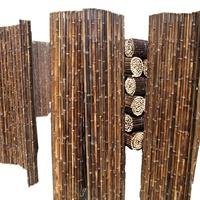 Panneaux de clôture en rouleau de bambou noir naturel Écrans en rouleau de bambou nigra pour jardin ou chantiers de construction