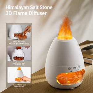 Diffuseur d'aromathérapie volcanique à sel de roche, humidificateur d'huiles essentielles, ultrasons, ions négatifs, ultra-silencieux, capacité 0,5L, pour la maison - Product Image 2
