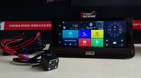 Firstscene 7 "pouces double objectif caméra enregistreur 3G Android tableau de bord voiture Dvr avec navigation GPS et Wifi
