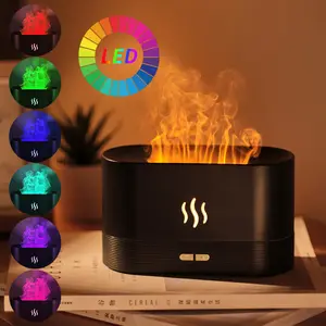 Drop Shipping Led Colorido Chama Aroma Difusor USB Umidificador De Fogo Óleos Essenciais 3D Fire Flame Effect Fire Difusor