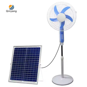 Qinyang Ventilateur solaire domestique à double usage de 16 pouces avec hauteur réglable 3 vitesses et éclairage LED <span class=keywords><strong>Charge</strong></span> USB IP65 pour <span class=keywords><strong>jardin</strong></span> - Product Image 2