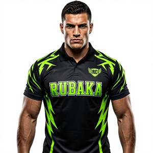 Camiseta Polo Deportiva Personalizada Negra y Verde, Uniforme de Golf Transpirable de Manga Corta, Ropa Deportiva OEM ODM al por Mayor - Product Image 1