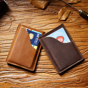 Tarjetero de Cuero Crazy Horse de Alta Calidad con Logotipo Personalizado, Cuero Vacuno Genuino de Grano Completo para Tarjetas de Crédito - Product Image 4