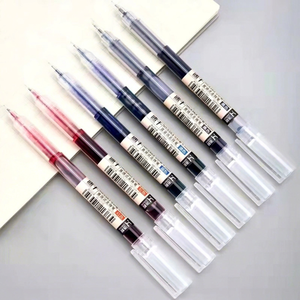 Stylo Roller Liquide Direct 0,5 mm à Séchage Rapide, Encre Neutre Rouge, Noire, Bleue, Usage Général, Corps en Plastique, Bouchon, Pointe Fine - Product Image 1