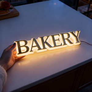 Mini enseigne lumineuse à LED, petite <span class=keywords><strong>lettre</strong></span> murale rétroéclairée, numéro de maison personnalisé en acrylique, enseigne de <span class=keywords><strong>porte</strong></span> de bureau - Product Image 1