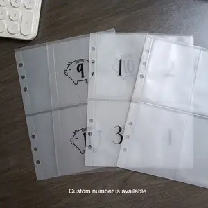 Atacado de PVC A5 de alta qualidade 4 folhas de bolso para poupança desafio bolso PVC transparente orçamento envelope de dinheiro