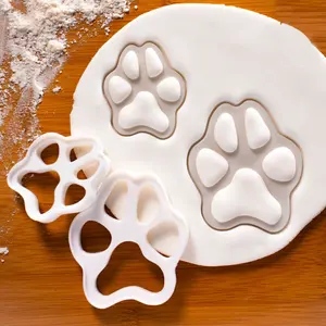 3D Cat Paw Plastic Cookie Cutter DIY Biscuit Press Mould For Kids Fondant Decoration Kitchen Baking Tools