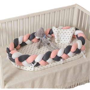 Portable Folding Bassinet Bed Kids Nursery Travel <b>Cot</b> Removable Bumper Infant Sleeping Nest Cradle Crib Pillow 100% Cotton Bed - Product Image 1