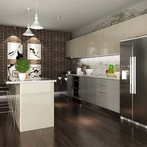 High Gloss Glossy Home Modern White Plastic Polyurethane and Laminate Furniture Kitchen <b>Cabinets</b> <b>for</b> Sale - Product Image 2
