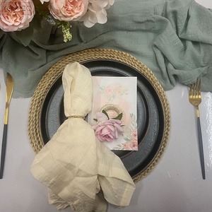 <span class=keywords><strong>Serviette</strong></span> de <span class=keywords><strong>Table</strong></span> 100 % <span class=keywords><strong>Coton</strong></span> Lavable Naturelle - Product Image 2