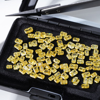 Certifié 0.8 1 carat DEF couleur VVS-VS carré jaune diamant coussin 3EX coupe HPHT CVD IGI diamant cultivé en laboratoire