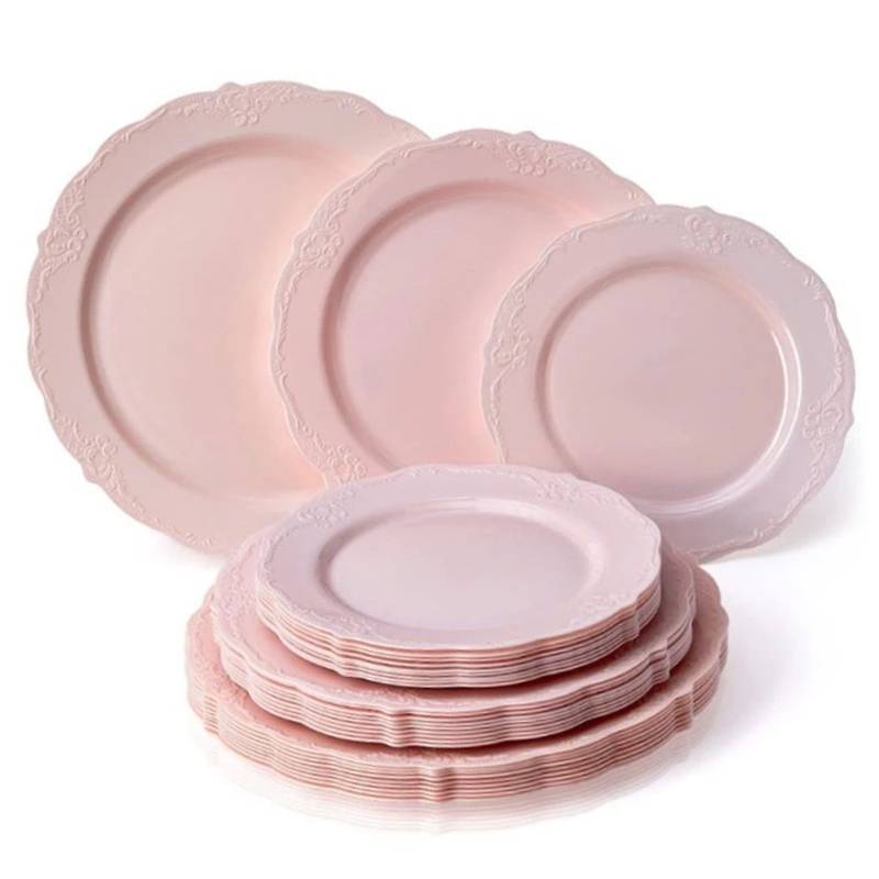 Elegant Pink Wedding Plates Wholesale and Customizable