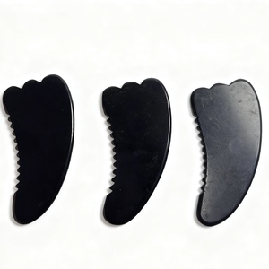 Gua Sha <b>Scraping</b> Massage Face Black Obsidian Jade Guasha <b>Board</b> Scraper Tool Natural Jade - Product Image 3