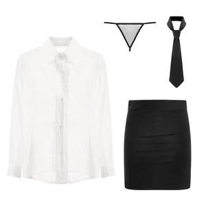 Lingerie sexy Manyu, uniforme de secrétaire/employée de bureau moulant, ensemble de jeu de rôle séduisant à décolleté profond, ensemble d'enseignante sexy - Product Image 5