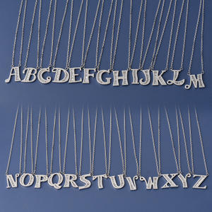 Necklace 925 <b>Silver</b> Initial Letter Pendant Diamond Pendant Personalised Necklace - Product Image 1