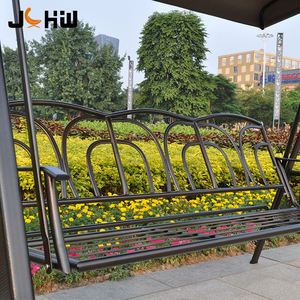 Kursi Ayun Tiga Dudukan Logam Baja Modern untuk Penggunaan di Hotel, Taman, Vila dengan Bantal Tahan Air untuk 3 Orang - Product Image 5