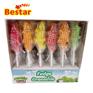 Timsah şekli sakızlı lolipop şeker şeker kaplamalı sakızlı jöleli lolipop toptan tatlılar ve şekerler - Product Image 2