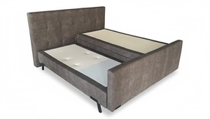 Lit à <span class=keywords><strong>sommier</strong></span> tapissier de luxe écologique en gros d'usine chinoise avec cadre en bois/métal réglable électriquement et rangement - Product Image 5