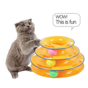 Juguetes interactivos para gatos, juguete divertido de mesa giratoria para interiores, rompecabezas de bolas coloridas con campana, giradiscos para gatos, superventas de 2023 - Product Image 4