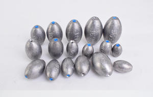 0,5g - 300g Tuzlu Su Balıkçılığı Malzemeleri Aksesuarları Uzun Atış Oval Kurşun Ağırlık Oyuk Zeytin Şekli Plastik Özlü Kurşun Batırıcı - Product Image 4