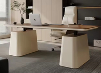 Bureau d'étude moderne pour la maison, avec fonction prise de courant, tiroir de rangement, design de luxe léger, idéal pour espace de travail et de discussion