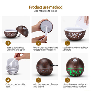 Ahşap vazo moda yumuşak ev odası 7 renkler <span class=keywords><strong>LED</strong></span> ışık <span class=keywords><strong>Mini</strong></span> USB serin Mist Mist hava nemlendirici Aroma yağı difüzörü - Product Image 4