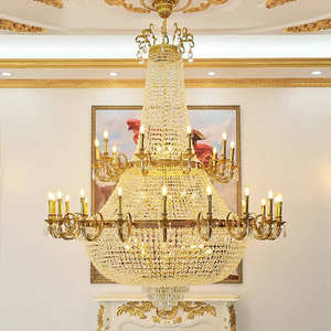 Showsun-lámpara colgante de lujo europea, candelabro grande de Imperio, de cristal, para decoración de boda, hotel - Product Image 1