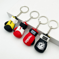 Porte-clés 3D personnalisé avec logo, gants de boxe, porte-clés 3D en caoutchouc PVC souple, breloques 3D pour la promotion de la salle de sport