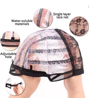 Vague Cap Filets À Cheveux Dissoudre Papier Tissage Perruque Cap pour Cheveux Bundles Perruque Faisant Base Noir S M L Trois Taille Doux Dôme Cap