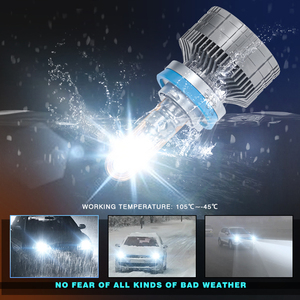 Phares LED universels 200W pour voiture avec corps en aluminium, refroidissement par ventilateur, température <span class=keywords><strong>de</strong></span> couleur 6500K, étanches IP68, faisceau haut/bas - Product Image 4