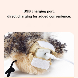 Mèo Squeaky catnip đồ chơi vỗ cánh mô phỏng Chim Tương tác Flappy chim đuổi theo mèo đồ chơi cảm ứng kích hoạt con chó sang trọng chơi đồ chơi - Product Image 4