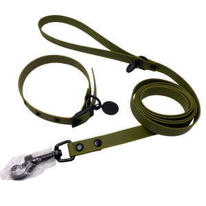 Waterproof <strong>PVC</strong> <strong>Dog</strong> Collar And <strong>Leash</strong> Set, Heavy Duty Adjustable Pet <strong>Leash</strong>, Easy To Clean For Outdoor Walking Training - Product Image 3