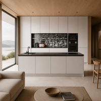Îlot de cuisine et salle à manger intégrés de luxe moderne, mobilier sur mesure pour toute la maison, idéal pour la rénovation résidentielle et les projets immobiliers