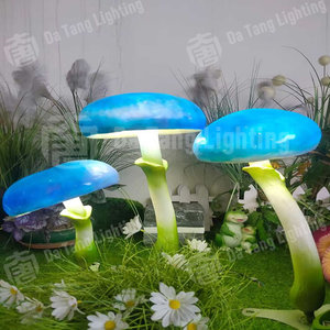 Lámpara LED con forma de hongo azul pequeño para jardín, césped y festivales, iluminación exterior - Product Image 3