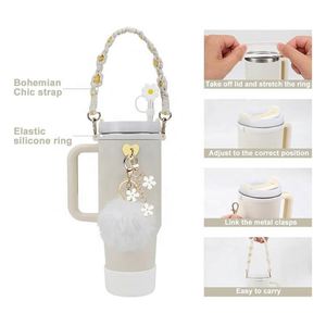 Kit d'accessoires DIY 7 ou 8 pièces pour gobelets isothermes 40oz - Porte-gobelet, porte-clés, protège-paille, pompon, boule moelleuse - Cadeau de Noël - Product Image 3