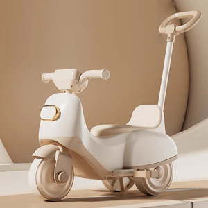 Triciclo para niños de 2 a 4 años con ruedas de espuma plástica, bicicleta deslizante con empuje manual, con luces y música, coche de juguete. - Product Image 2