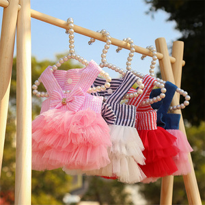 Vestido <span class=keywords><strong>de</strong></span> malla a rayas con lazo para <span class=keywords><strong>perros</strong></span> y gatos, falda <span class=keywords><strong>de</strong></span> princesa pequeña/medianas para <span class=keywords><strong>cachorros</strong></span> - Product Image 2