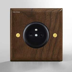 European wooden socket <b>retro</b> switch <b>wall</b> electrical home switch <b>light</b> socket - Product Image 1