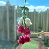 Farbverlauf-Garn-Design Häkelblumen-Schlüsselanhänger Gestrickter Maiglöckchen-Schlüsselring Auto-Rückspiegel-Anhänger Taschen-Deko Mädchen-Geschenk