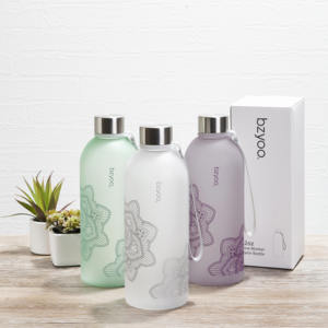 Diseño de botellas de agua de plástico resistente a roturas para adultos Botella de agua con marcador de tiempo púrpura de 32oz - Product Image 6