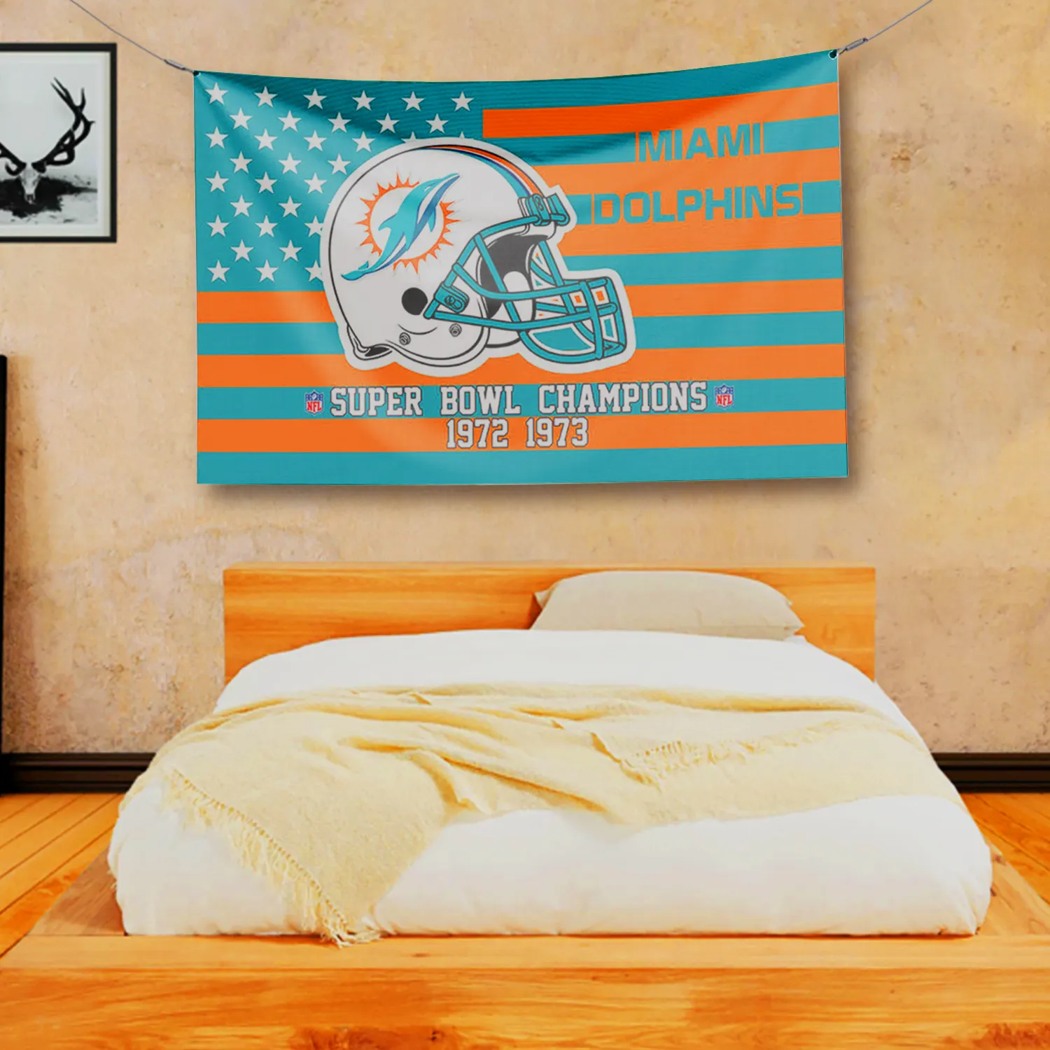 NFL Schnelle Lieferung Werbeartikel Miami Dolphins Flags 3x5 ft Polyester Super Bowl Custom Miami Dolphins Flags