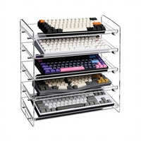 Présentoir à bijoux multicouche en acrylique transparent, support de rangement portable, étagères personnalisables de 3 mm, autoportant, montage facile