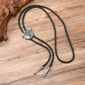 Collana Yiwu transfrontaliera euroamericana personalizzata con cordino cerato intrecciato e accenti in lega a testa di bue, stile vintage western, <span class=keywords><strong>Bolero</strong></span> - Product Image 3