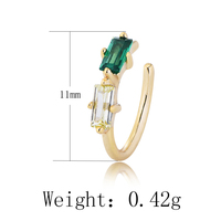 KE4129 Psj, Pendientes de Clip de Plata de Ley 925 Chapados en Oro de 14k y 18k, Sin Perforación, con Circonita Cúbica para Niñas