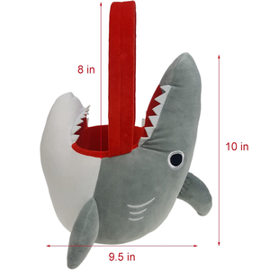 Niños encanto <span class=keywords><strong>boca</strong></span> abierta forro rojo mango suave felpa gris tiburón fiesta almacenamiento bolso para huevos caramelo sublimación cesta <span class=keywords><strong>de</strong></span> <span class=keywords><strong>Pascua</strong></span> - Product Image 2