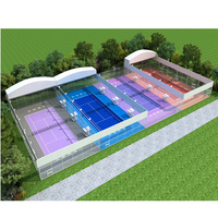 Auvent extérieur imperméable pour sports, membrane PVDF, prix usine, ODM OEM pour terrains de tennis, padel et volley-ball