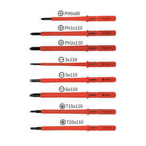 Jeu de tournevis isolés en plastique magnétiques professionnels CRV pour électriciens industriels OEM, 10 en 1, multifonctionnels pour la maison - Product Image 3