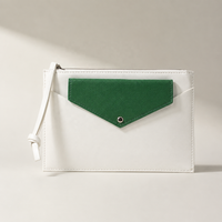 Ensemble de pochettes modernes à fermeture éclair 2 pièces avec logo personnalisé, porte-cartes enveloppe, organiseur de voyage minimaliste, pochette écologique durable