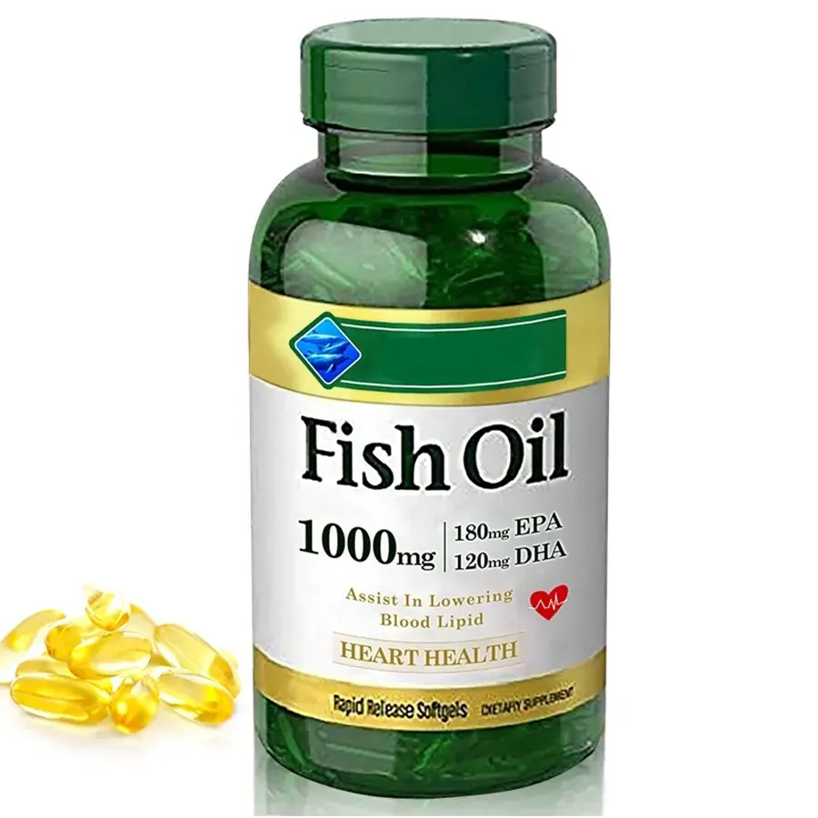 Cœur Support Omega 3 Epa Fish Oil Omega 3 1000Mg Softgel Capsules Huile de poisson Epa Dha Softgel Pour la santé du cerveau